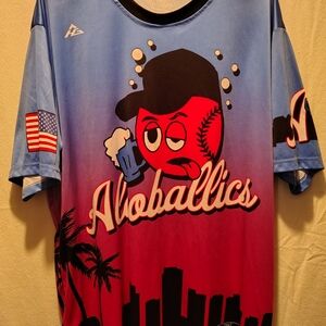 Alcoballics All Hustle Gear Graphic Softball Jersey Men's Size Extra Large
